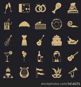 Feast icons set. Simple set of 25 feast vector icons for web for any design. Feast icons set, simple style