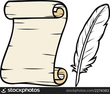 Feather and old paper