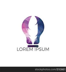 Feather bulb logo design. Educational and institutional logo design template.