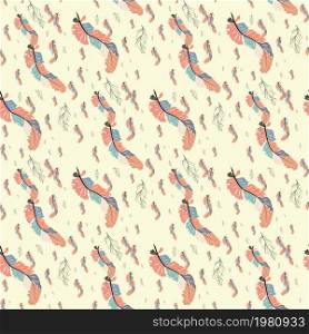 feather. Colorful cute seamless pattern with variety of feathers. Colorful cute seamless pattern with variety of feathers