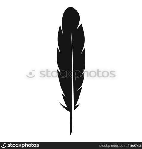 Feather decoration icon simple vector. Plume pen. Fluff feather. Feather decoration icon simple vector. Plume pen