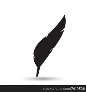Feather icon isolated on white background