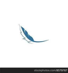 Feather icon logo design illustration