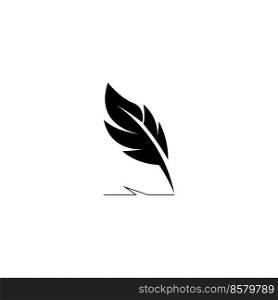 Feather icon logo design illustration