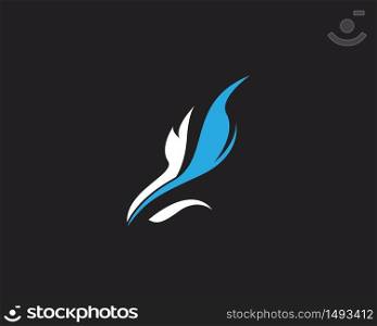 Feather icon logo design vector