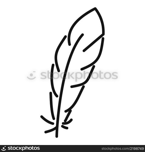 Feather icon outline vector. Bird quill. Pen plume. Feather icon outline vector. Bird quill