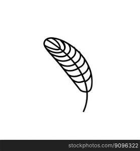 Feather icon sign in doodle style. Feather icon in doodle style
