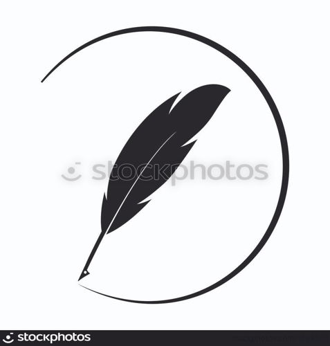 Feather ilustration logo vector template