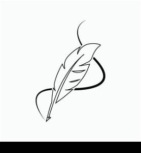 Feather ilustration logo vector template