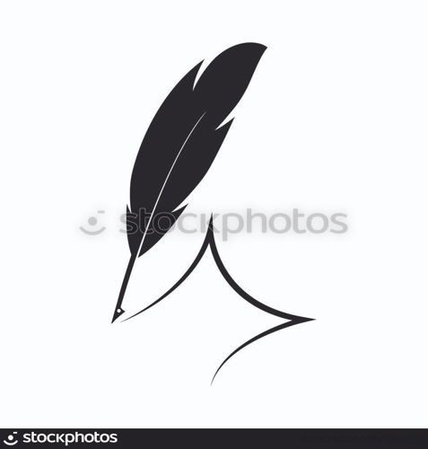 Feather ilustration logo vector template