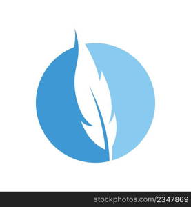 Feather ilustration logo vector template