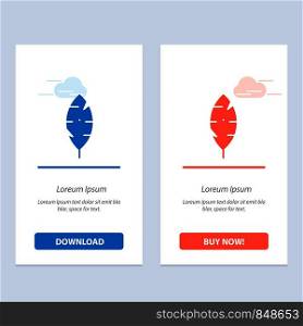 Feather, Ink, Write Blue and Red Download and Buy Now web Widget Card Template