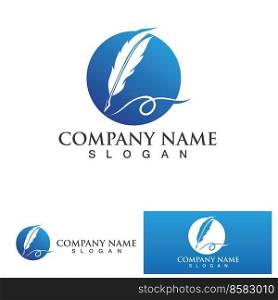 feather law logo template-vector