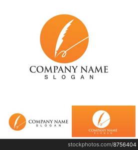 feather law logo template-vector