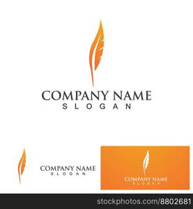 feather law logo template-vector