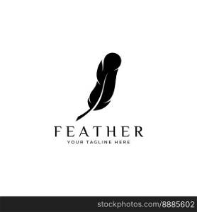 Feather logo, feather pen logo and law firm feather logo vector design.