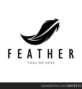 Feather logo, feather pen logo, law firm feather logo vector simple design