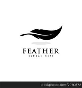 Feather logo icon design vector symbol