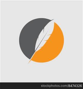 Feather logo images illustration design template