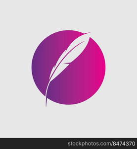 Feather logo images illustration design template