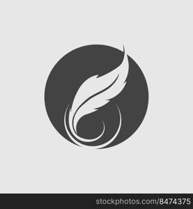 Feather logo images illustration design template