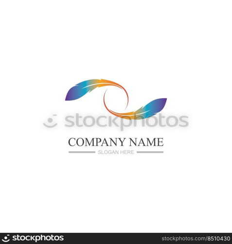 Feather logo images illustration design template