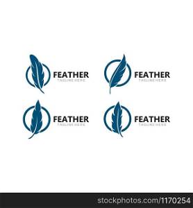 feather logo template vector icon design