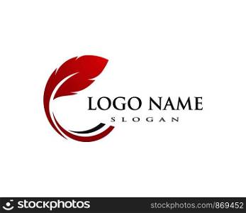 Feather Logo template Vector illustration