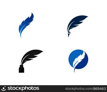 Feather Logo template Vector illustration