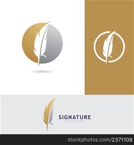 feather logo vector design template