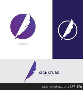 feather logo vector design template