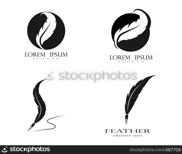 feather logo vector template