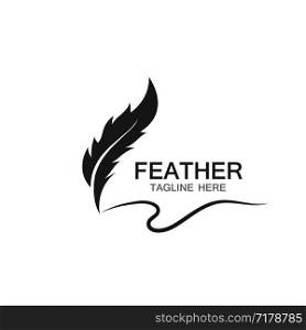 feather logo vector template