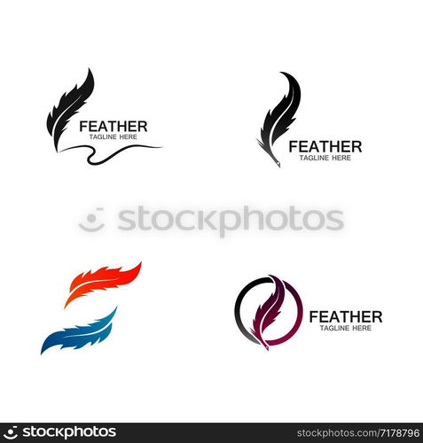 feather logo vector template