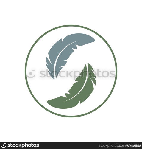 feather logo vector template and symbol design