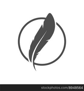 feather logo vector template and symbol design