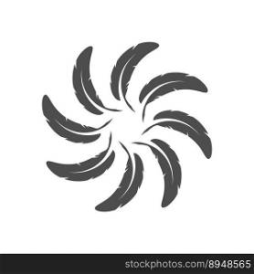 feather logo vector template and symbol design