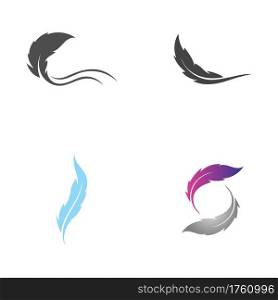feather logo vector template image