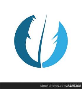 Feather Logo Vector Template Symbol Design