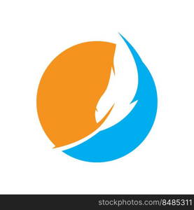 Feather Logo Vector Template Symbol Design