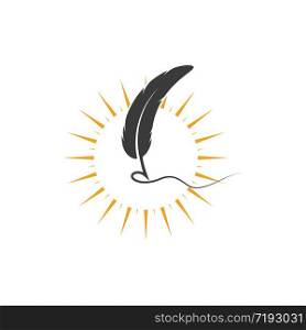 Feather pen icon template Vector illustration