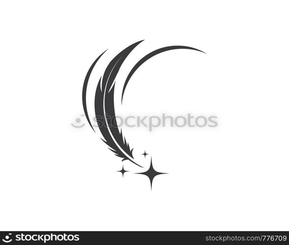 Feather pen icon template Vector illustration