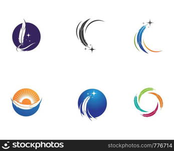 Feather pen icon template Vector illustration