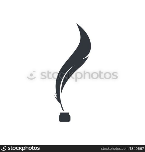 Feather pen icon vector illustration