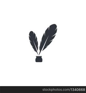 Feather pen icon vector illustration