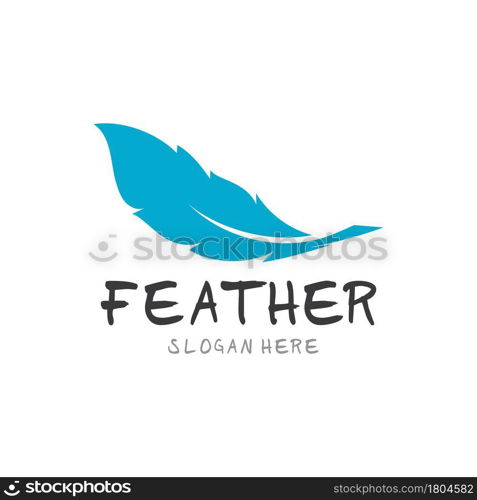 Feather pen logo and symbol vector