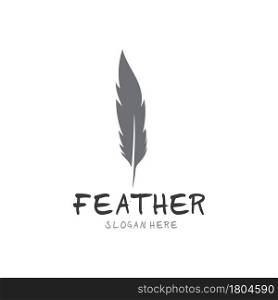 Feather pen logo and symbol vector