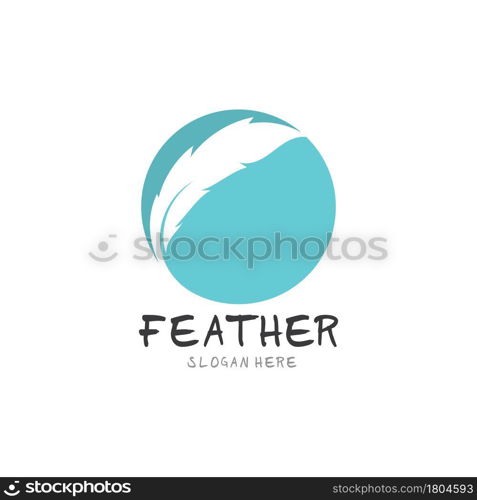 Feather pen logo and symbol vector