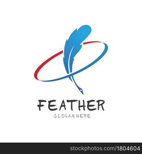 Feather pen logo and symbol vector