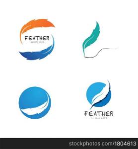 Feather pen logo and symbol vector